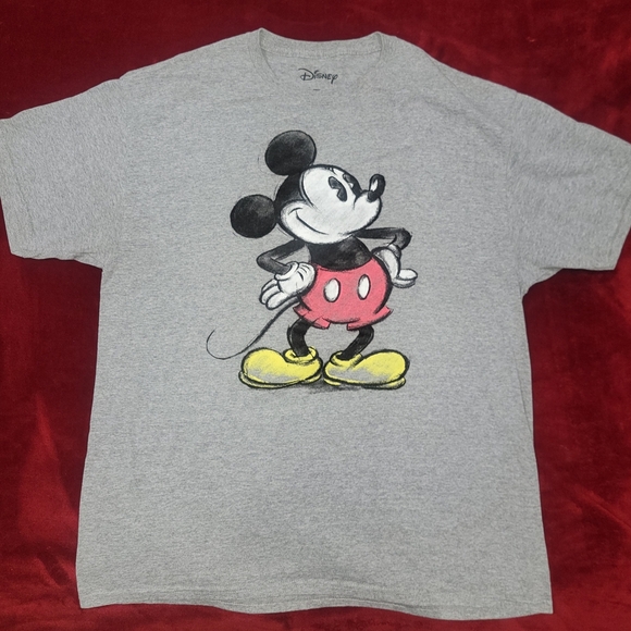 Disney Gray and Black Mickey Mouse Short Sleeve Tee - Picture 1 of 3